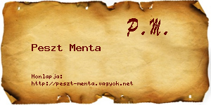 Peszt Menta névjegykártya